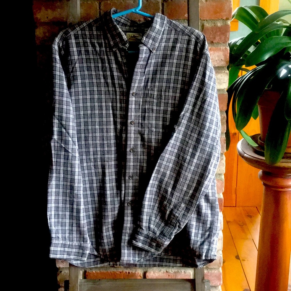 LL Bean Gray Flannel Size L